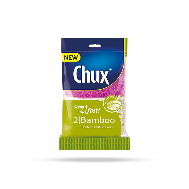 Chux® Bamboo Double-Sided Scourers – 2 Pack